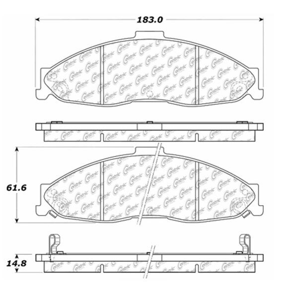 Centric Parts Posi-Quiet Ceramic Pad, 105.07490 105.07490 - main